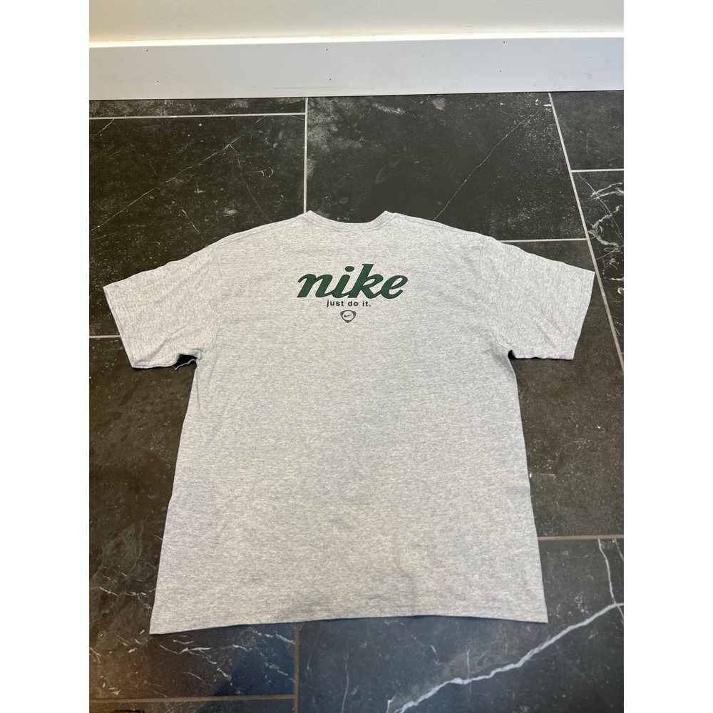 Nike Mens XL Bill Irwin Goalkeeping School T-Shirt Heather Gray Just Do It Logo